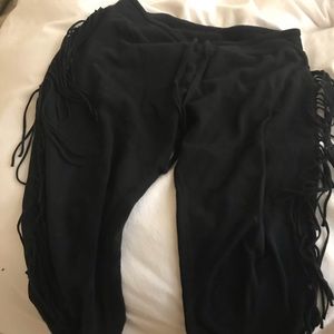 Amuse society fringe sweatpants